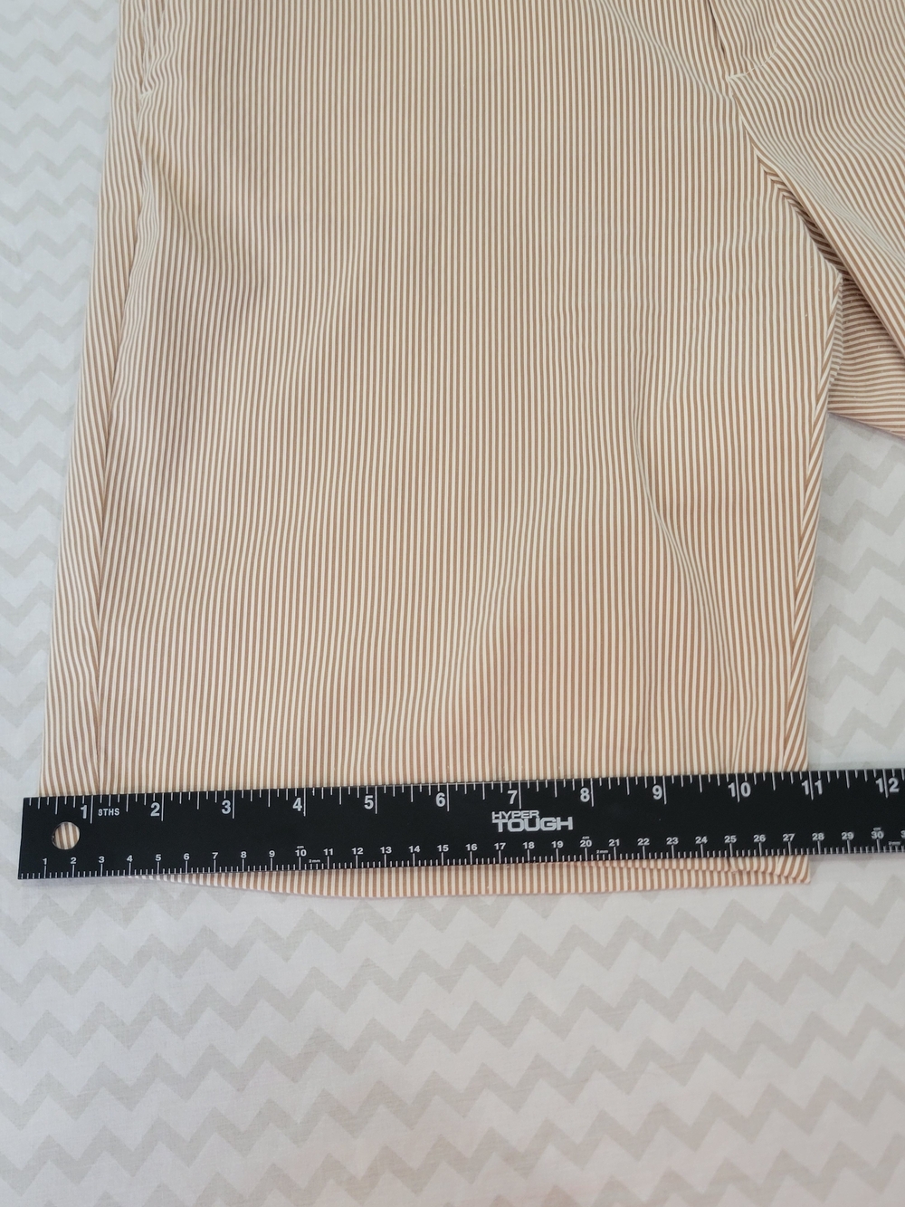 Banana Republic Neutral Pinstripe Bermuda Shorts Size 14 - Picture 4 of 11